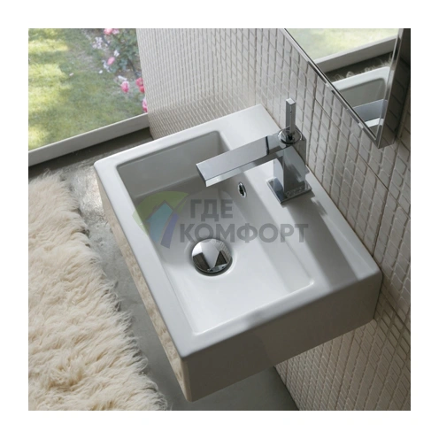 Элегантная подвесная раковина Globo Classic 40х32х14см белая - фото 1