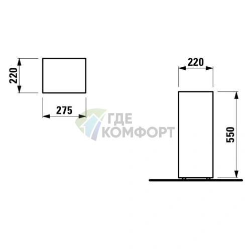 Напольный шкаф Laufen Palomba белый матовый со стеклянной полкой 55x22 см (4.0710.3.180.220.1) - фото 2
