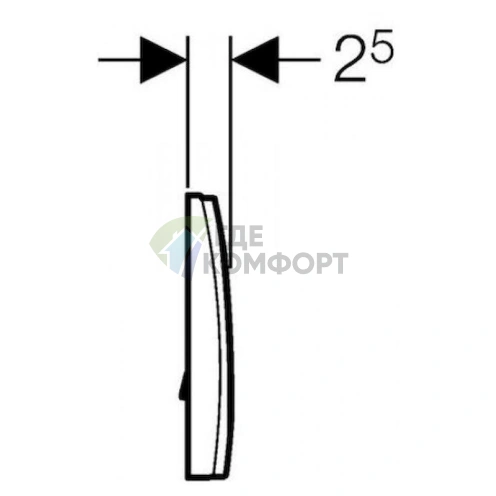 Кнопка смыва для унитаза Geberit Delta 11 115.120.46.1 матовый хром - фото 3