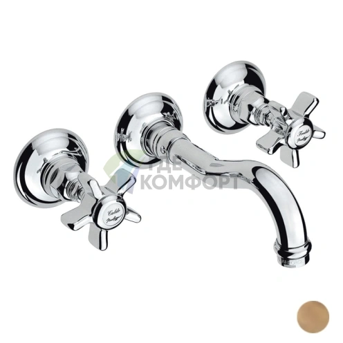 Настенный смеситель для раковины Nicolazzi Dames Anglaises с двумя ручками в бронзовом покрытии (1477BZ18) - фото 1