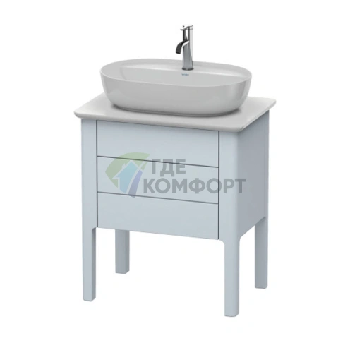Напольная база Duravit Luv с выдвижным ящиком в светло-голубом шелковисто-матовом цвете (LU956509797) - фото 1