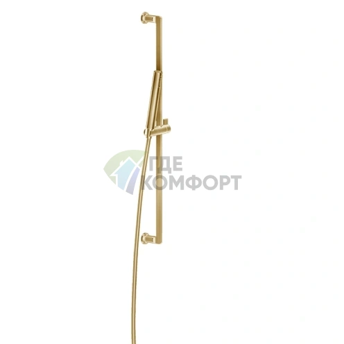 Золотая душевая система GESSI INCISO со штангой, лейкой и шлангом 1,5 м (58145#246) - фото 1