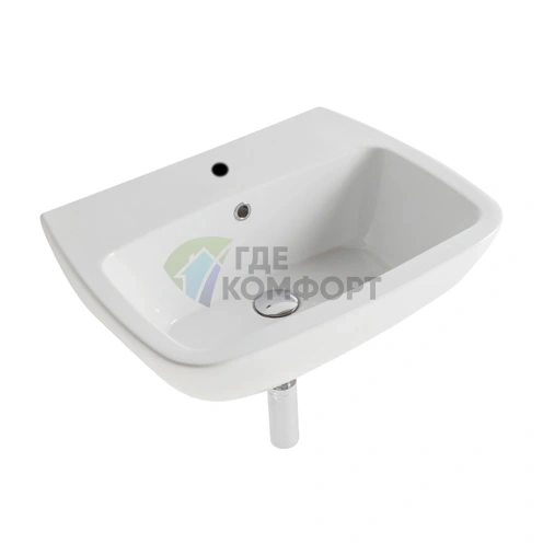 Подвесная раковина GLOBO Daily 61x48 см белого цвета с полуколонной - фото 1
