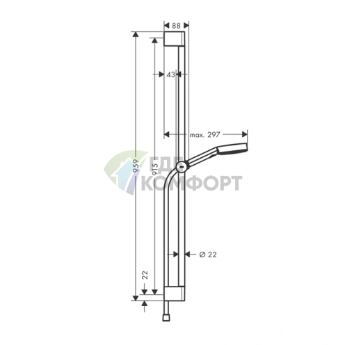 Душевой гарнитур Hansgrohe Pulsify Select 105 3jet Relaxation с технологией релаксации, черный матовый (24170670) - фото 2