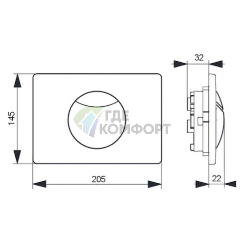 Комплект инсталляции Villeroy & Boch O Novo 5660 D1 01 с белой кнопкой смыва - фото 7