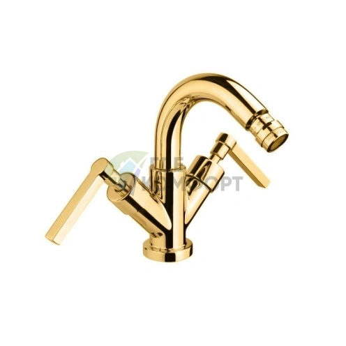 Смеситель для биде Nicolazzi Mac Kinley 05 с двумя ручками, излив 137 мм, цвет золото (2237GO29) - фото 1
