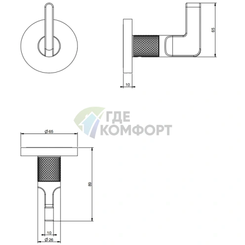 Запорный кран GESSI INCISO для термостатического смесителя: высокопроизводительная модель с резьбой 3/4, хром (58263#031) - фото 2