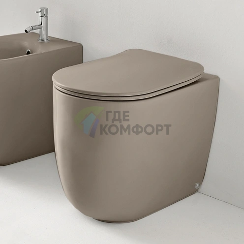 Унитаз подвесной безободковый Kerasan Nolita 55x35 см, цвет Nocciola mat (531881) - фото 1