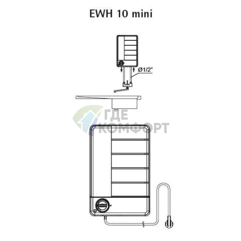 Водонагреватель накопительный электрический AEG EWH mini 10 литров - фото 2