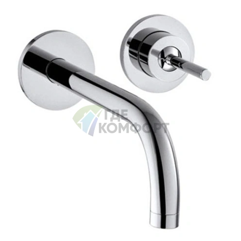 Смеситель AX Uno встраиваемый для раковины с розеткой и незапираемым клапаном, хром (38113000) - фото 1