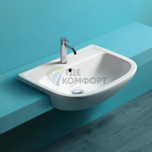 Подвесная раковина SIMAS Lavabi Darredo 67x46 см PAOLA белая с отверстием под смеситель - фото 1