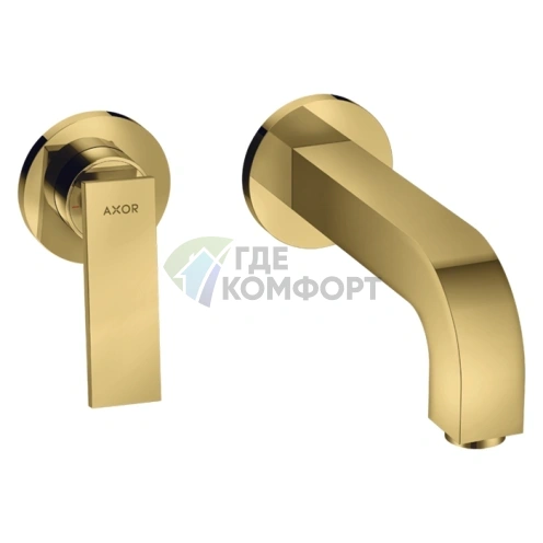 Смеситель для раковины AX Citterio настенный розеточный полированное золото (39121990) - фото 1