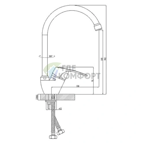 Смеситель Rossinka D40-23 однорычажный для кухни - фото 2
