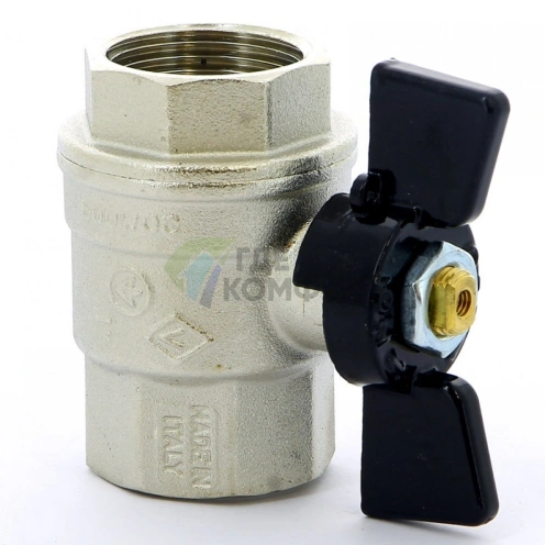 Bugatti Oregon кран шаровый 1 ВР-ВР, 302, полнопроходной, ручка-бабочка - фото 2