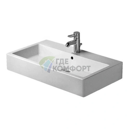 Раковина Duravit Vero Умывальник шлифованный с перел с 1 отв под смеситель включая крепление 800x470мм Цвет Черный - фото 1