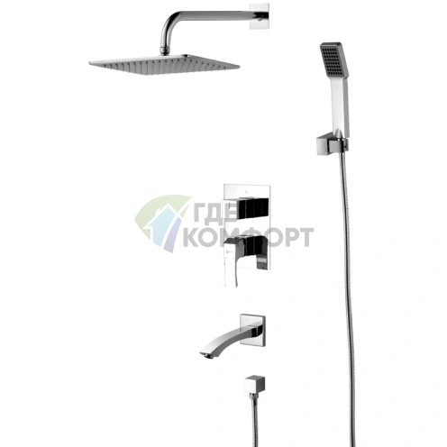 Встраиваемый душевой комплект Lemark Unit LM4522C с термостатом и хромовым покрытием - фото 1