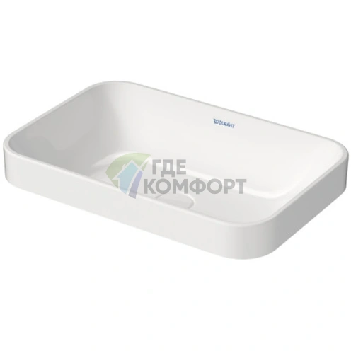 Накладная раковина Duravit Happy D2 Plus 60x40 см, белая (2359600000) - фото 1