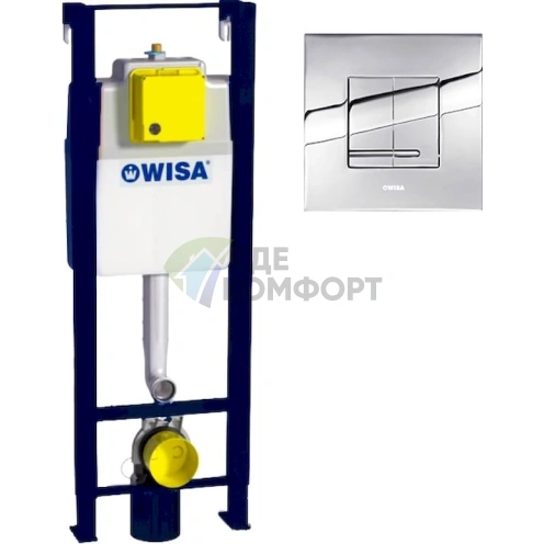Система инсталляции Wisa XS WC Front Basic Cr с кнопкой XS Delos DF хром - фото 1