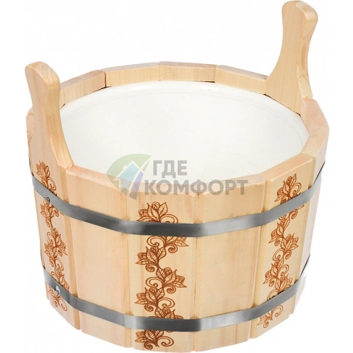 Ушат Банные штучки 32696 Цветочный орнамент 9 л фото 1