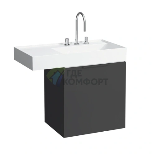 Тумба под раковину Laufen Kartell с выдвижным ящиком, глянцевый черный (4.0755.1.033.633.1) - фото 1