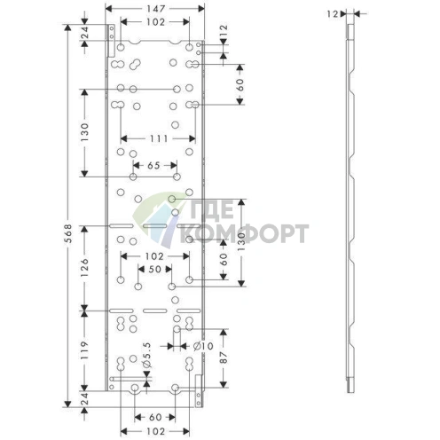 Установочный комплект AX ShowerCollection для скрытого монтажа подсветки и динамика (10973180) - фото 2