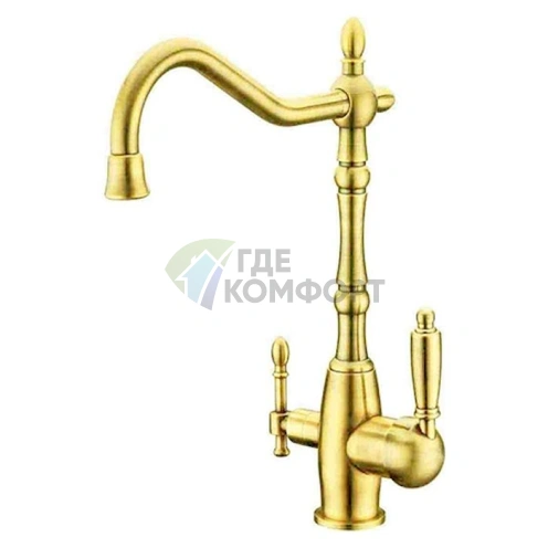 Смеситель Zorg ZR 312 для кухни с фильтром Clean Water, двухрежимный, цвет BR Light - фото 1