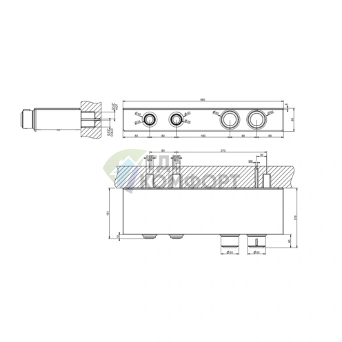 Термостатический смеситель для душа GESSI HI-FI ECLECTIC с полкой и хромом (65252#031) - фото 2