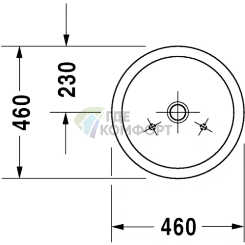 Раковина Duravit Starck 1 без перелива и площадки под смеситель, 460 мм, белый (445460000) - фото 2
