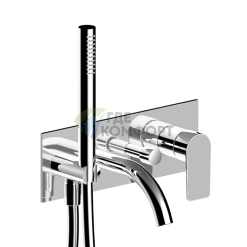 Встраиваемый смеситель для ванны Fantini MYO с ручной лейкой, хром (61 02 V620B) - фото 1