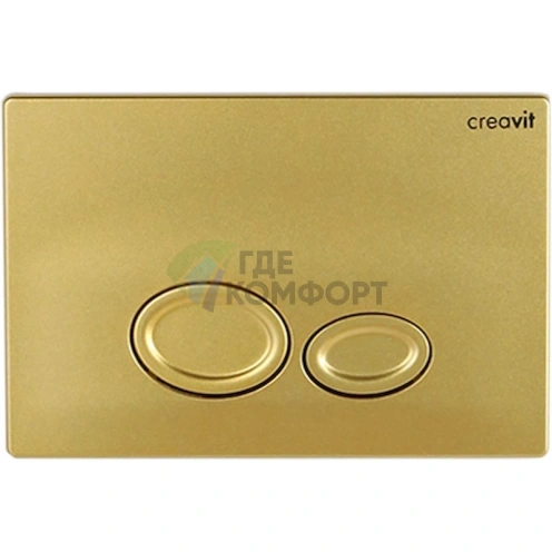 Кнопка смыва Creavit Drop GP2006.00 в матовом золоте - фото 1