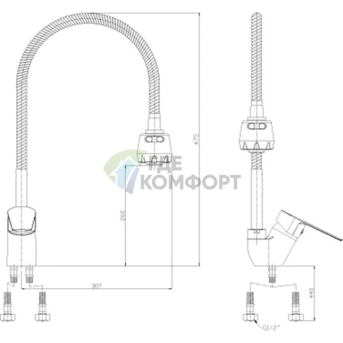 Стильный смеситель Rossinka S S35-26 для вашей кухни - фото 2