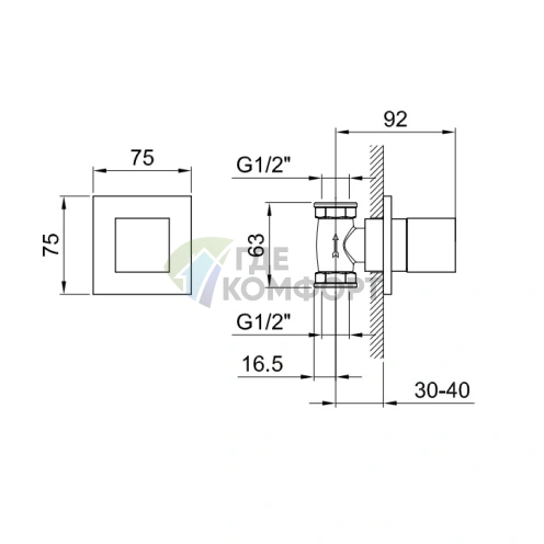 Запорный вентиль Fantini AR/38 1/2, хром (38 02 3335B) - фото 2