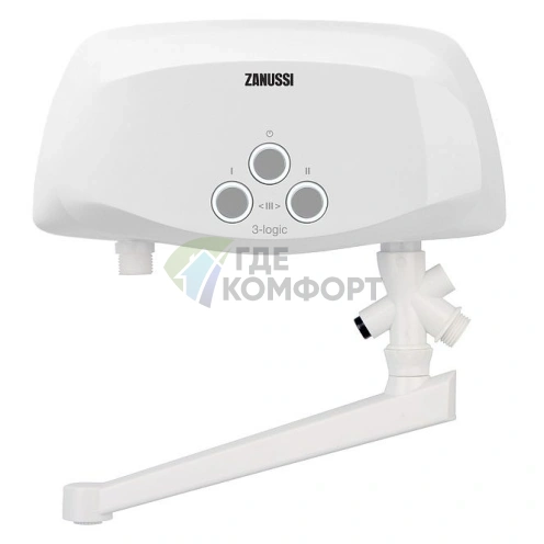 Водонагреватель электрический проточный для душа с краном Zanussi 3-logic T (5-5 kW) фото 1