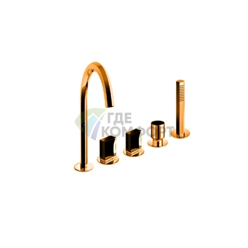 Смеситель для ванны Fantini Venezia с ручным душем, цвет Matt Copper PVD (29 P9 N465S) - фото 1