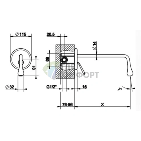 Gessi Goccia Встраиваемый Однорычажный Смеситель для Раковины с Выдвижным Изливом 70-300 мм в Черном Цвете (33690#299) - фото 2