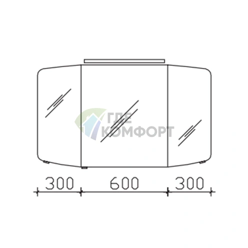 Зеркальный шкаф-купе Pelipal Cassca ComfortN 120 см с LED-подсветкой, 3 дверцами и стеклянными полками (CS-SPS05 ComfortN белый) - фото 2