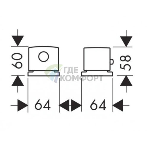 Термостатический смеситель AX Uno для борта ванны (2 отверстия, 2 вида подачи, хром) (38480000) - фото 2