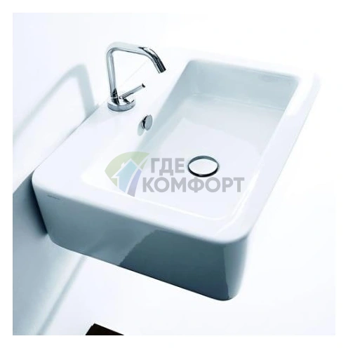 Раковина Kerasan Ego 60x43 белая с отверстием под смеситель (324201*1) - фото 2