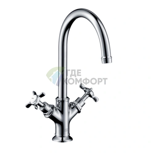 Смеситель для раковины AX Montreux с донным клапаном, 210 мм, хром (16502000) - фото 1