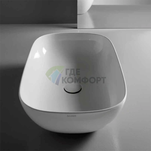 Раковина-чаша Globo T-Edge 60x38 см, белая (B6R60.BI*0) - фото 1