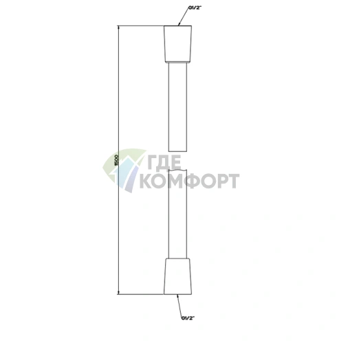 Шланг для ванны GESSI 316 Darkflex 150 см, коническое соединение 1/2, цвет Brushed Black Metal PVD (54137#707) - фото 2