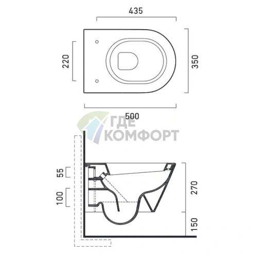Подвесной унитаз Catalano Zero 50: компактный и эргономичный - фото 3