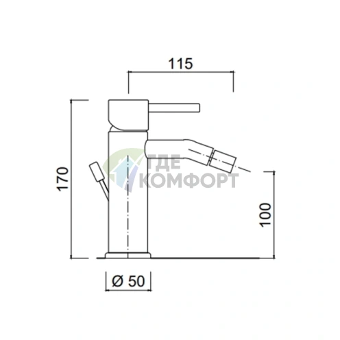 Смеситель для биде SIMAS TOKYO однорычажный хром (TOMMBA cr) - фото 2