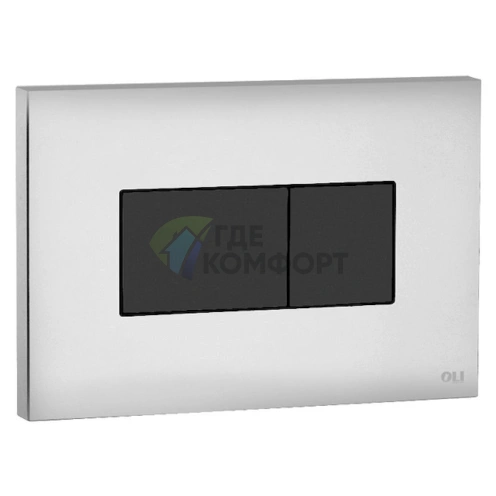 Кнопка смыва OLI Karisma 641019: хромированная основа с черной кнопкой - фото 1