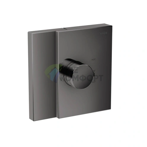 Встраиваемый термостат для душа AX Edge Highflow на 1 источник, полированный черный (46740330) - фото 1