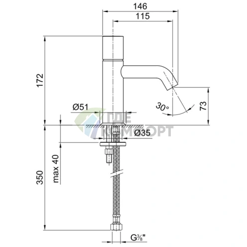 Смеситель для раковины Fantini Nostromo: элегантность в нержавеющей стали (50 93 E904WF) - фото 2