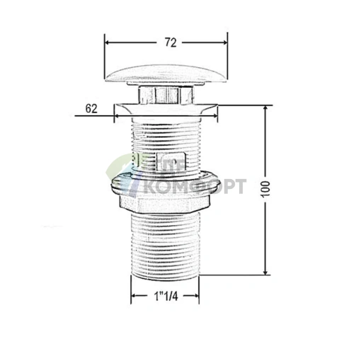 Универсальный донный клапан Artceram с керамическим покрытием, цвет Orange Cameo (ACA038 13 00) - фото 2
