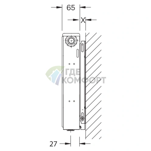 Радиатор стальной панельный Buderus Logatrend K-Profil 11 500 1400 - фото 3