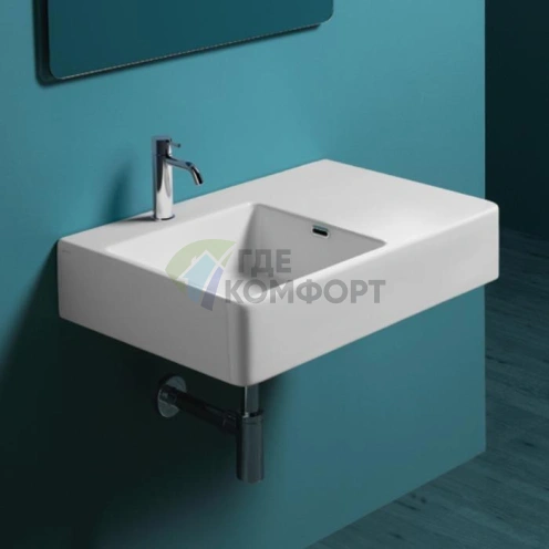 Накладная раковина SIMAS Top 75x45 см белая, левое подключение - фото 1