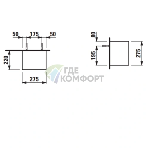 Подвесной шкаф Laufen Palomba 275x220x275 мм, синий (4.0700.1.180.224.1) - фото 2